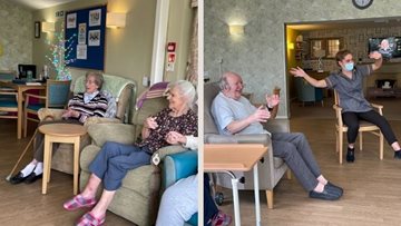 Gloucestershire care home Residents get moving to music